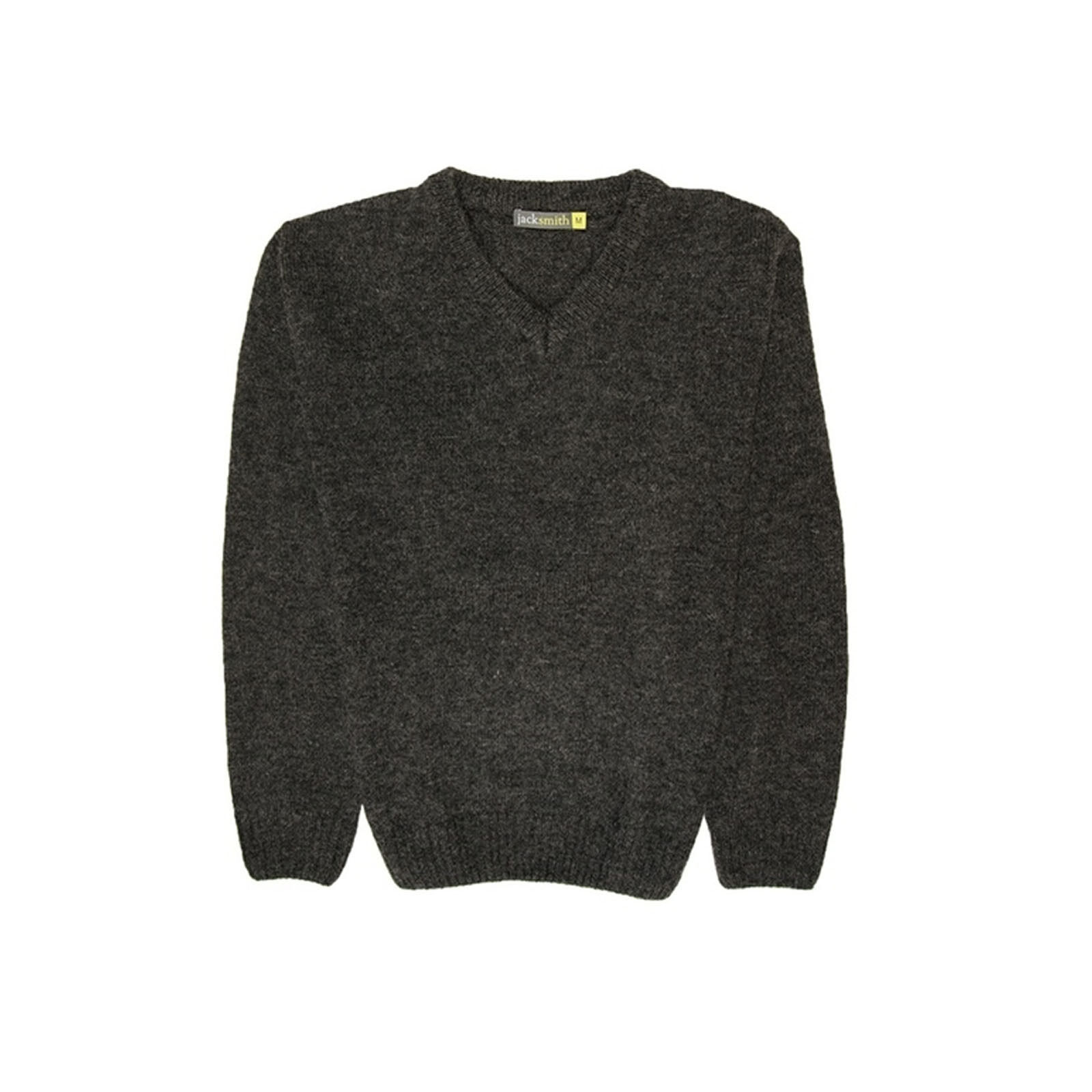 100% Shetland Ragg Wool V Neck Knit Jumper Pullover Mens Sweater Knitted - Charcoal โ image 6