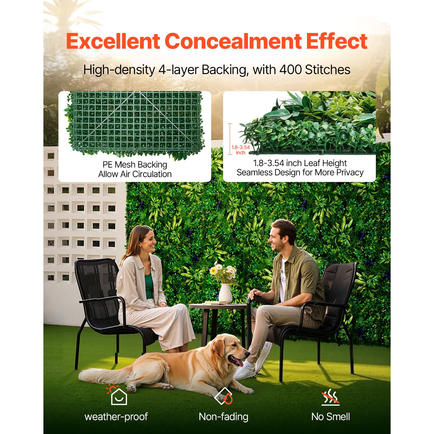 Artificial Grass Wall Panels, 8 PCS 20 x 20 inch, 3D Combination Greenery Boxwood Panel for Indoor Outdoor Green Decor & Ivy Fence Covering, Privacy Backdrop — image 3