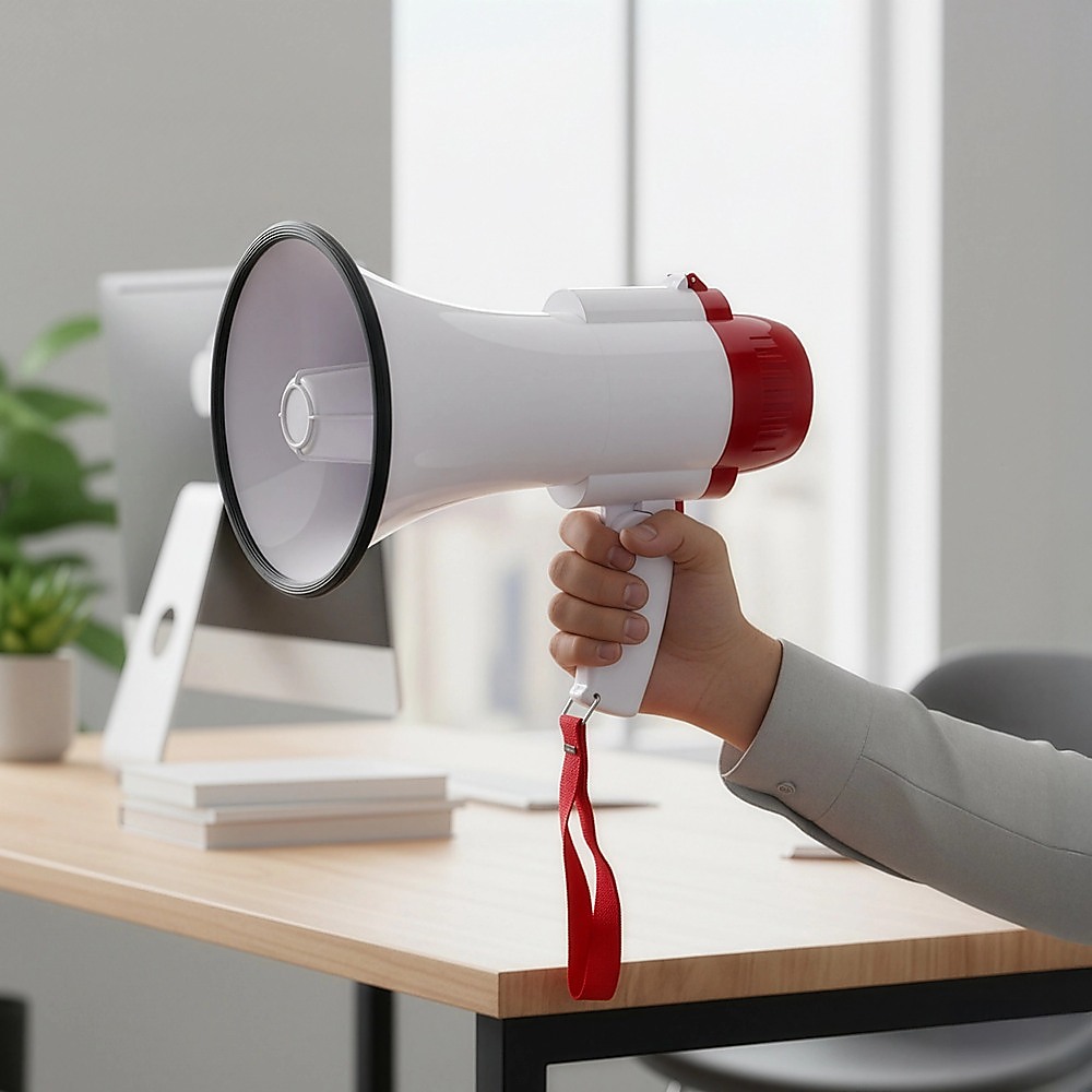 Audio Megaphone 25Watt Bull Horn with Siren โ image 2