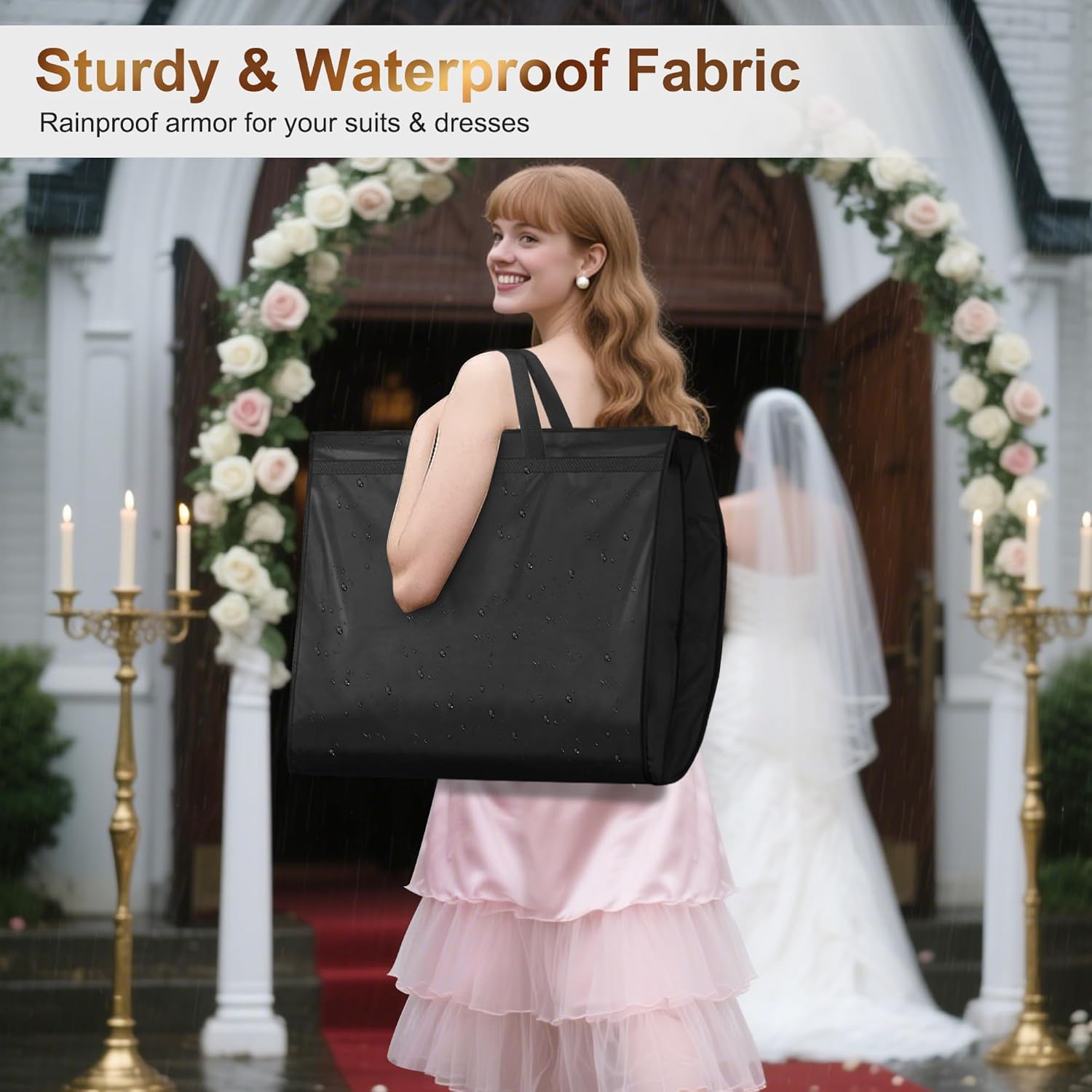 65" Long Garment Bags for Travel for Women 4" Gusseted Dress Bags for Gowns Waterproof Dress Protector Bag for Closet Storage Clothing Covers for Hanging — image 5