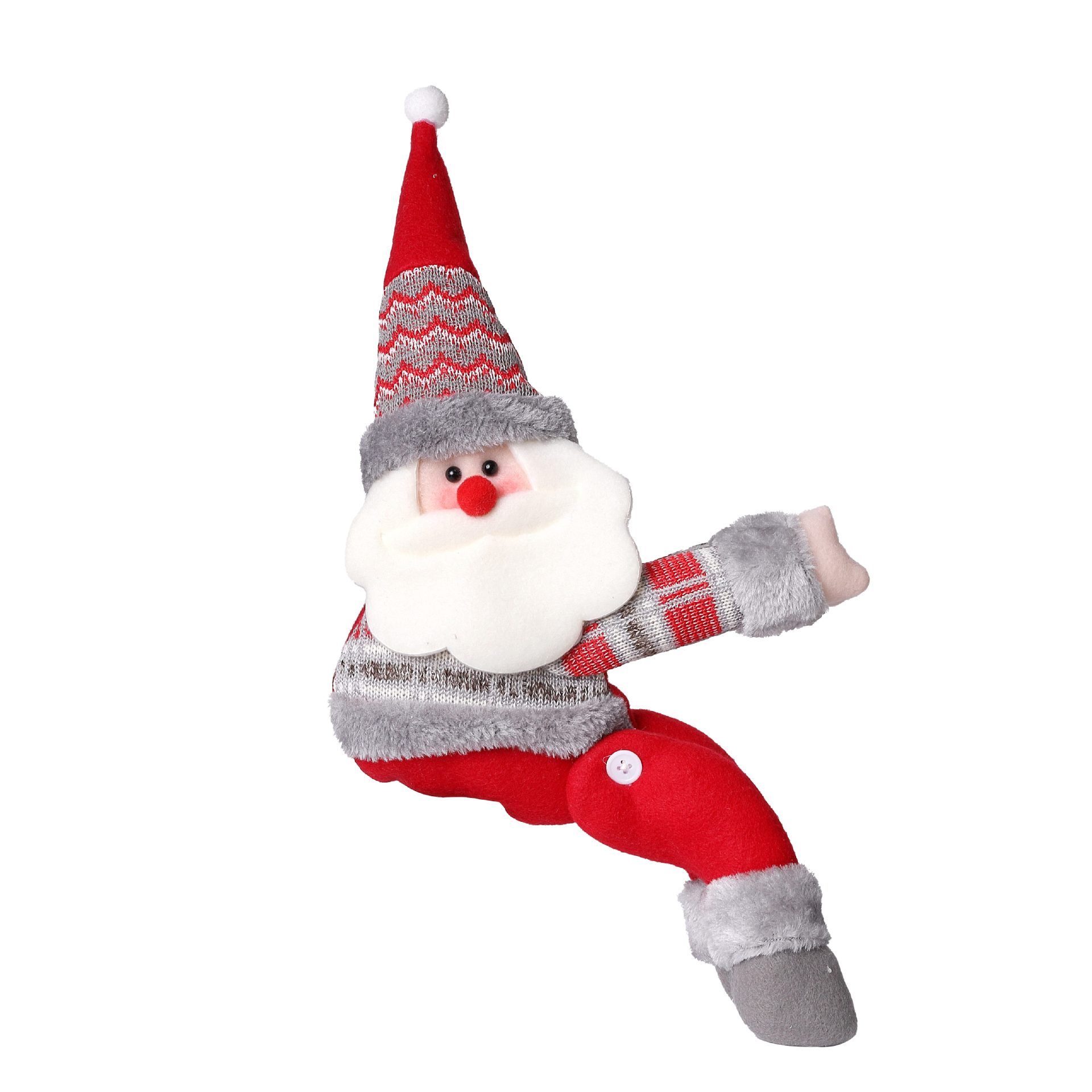 Santa Claus Christmas Curtain Tiebacks, Large Plush Doll Holdbacks - Curtain Festival Charm for Christmas in July, Winter Christmas, Yulefest, Secret Santa — image 2