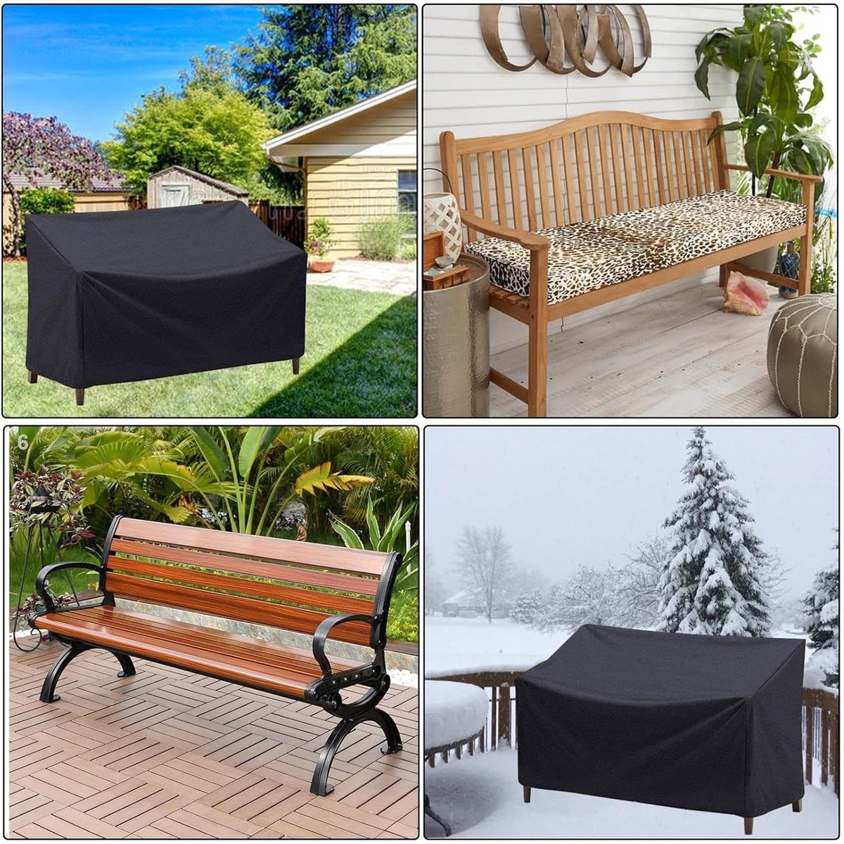 163*66*89 cm - Garden bench covers - Garden chair covers - Dust cover - waterproof - Garden accessories - 2-seater - cover for garden bench - windproof โ image 3