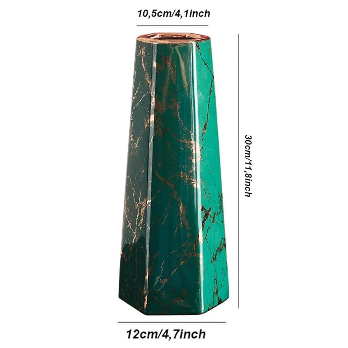 Marbled Ceramic Vase Simple Home Living Room Decor Flower Arrangement Piece — image 3