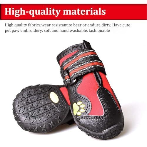 Dog Boots & Paw Protectors Non-Slip Waterproof | Dog Booties Adjustable Straps for Hot Pavement and Winter, Dog Shoes for Medium to Large Dogs 4Pcs with Rugged — image 2