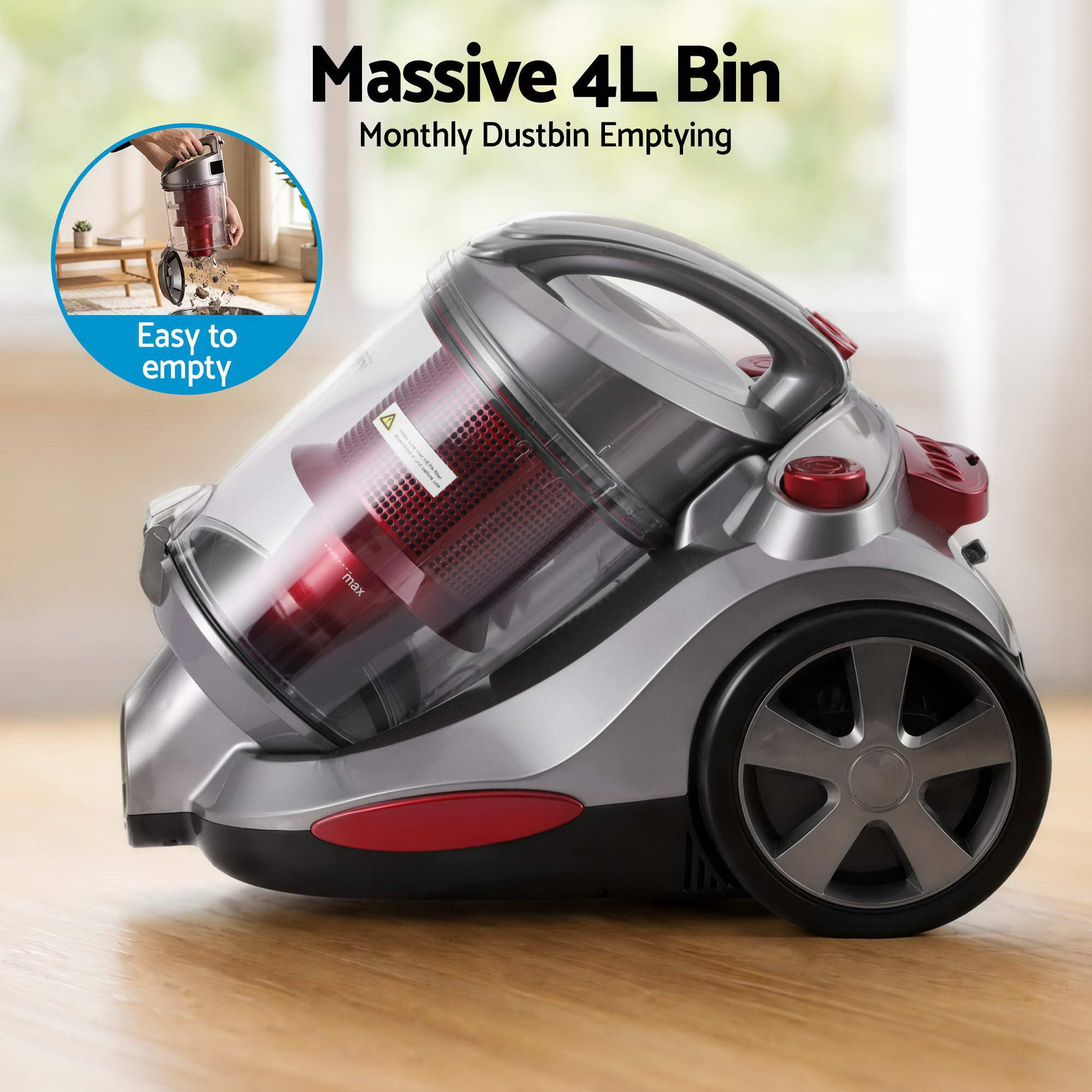 Devanti Vacuum Cleaner Bagless Canister 2000W 25kPa Powerful Suction 4L โ image 5