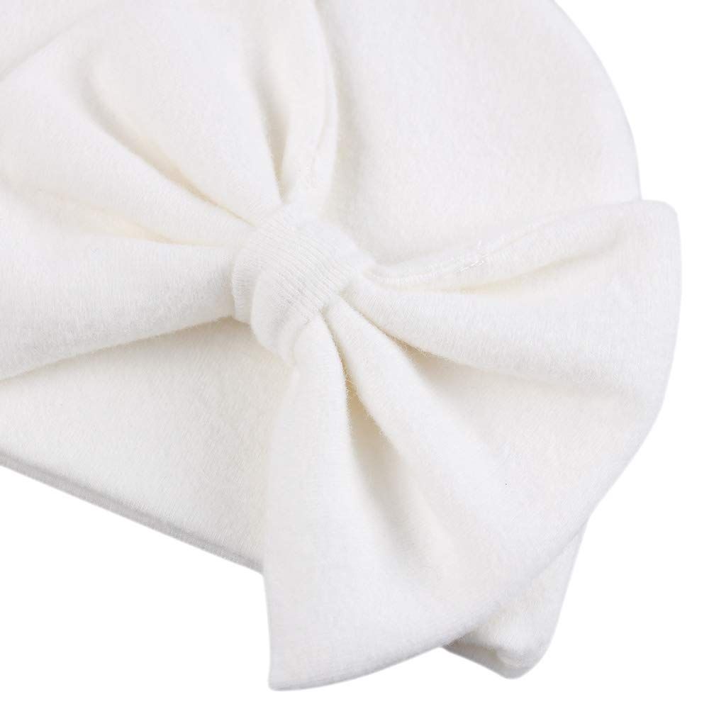 Baby hat glove set, double-layer thick warm baby hat, autumn and winter bow shaped hat, baby fetal hat — image 3