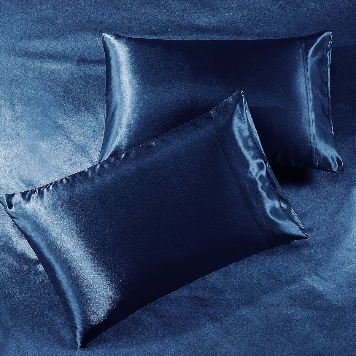 Ramesses Casablanca Satin Fitted Sheet Combo Set Navy Blue King โ image 3
