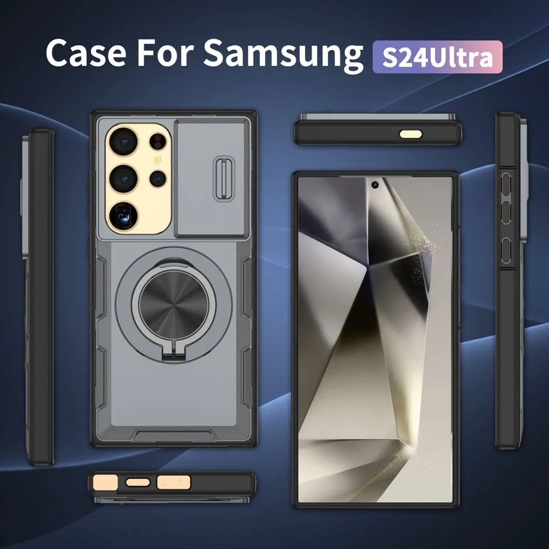 2-in-1 Magnetic Sliding Lens Case, Grey for Samsung S24Ultra — image 5