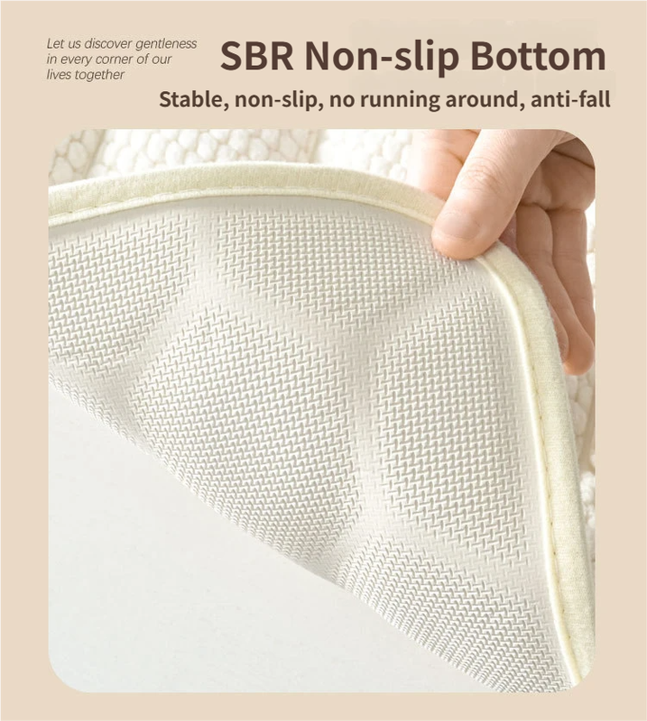 Light Grey 3D Honeycomb Textured High-Elastic Memory Foam Bathroom Mat (40 × 60 CM) - Ultra Absorbent Quick-Dry Thickened Door Mat — image 4