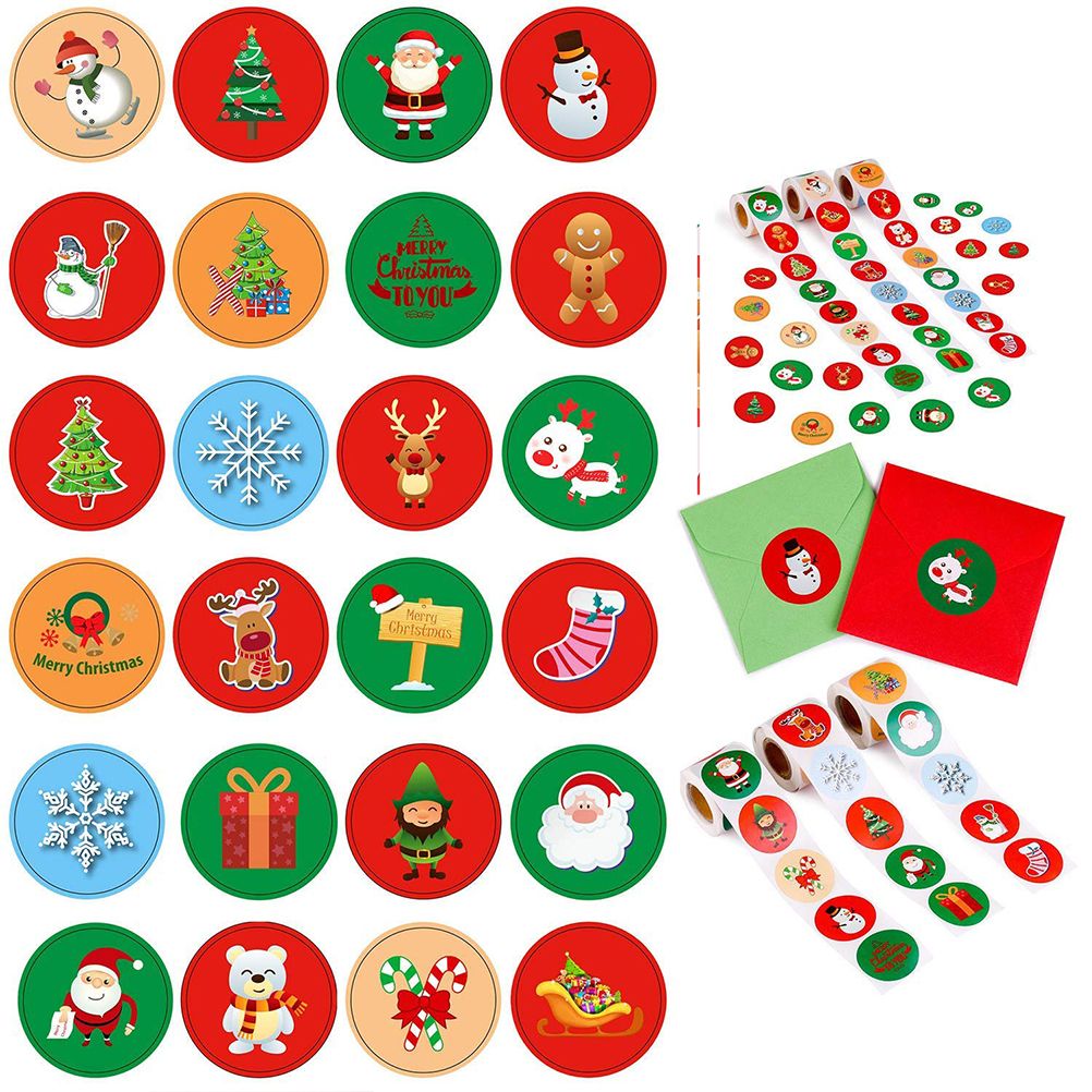 500Pcs Christmas Stickers DIY Cake Biscuit Sealing Labels Gift Box Adhesive Stickers โ image 4