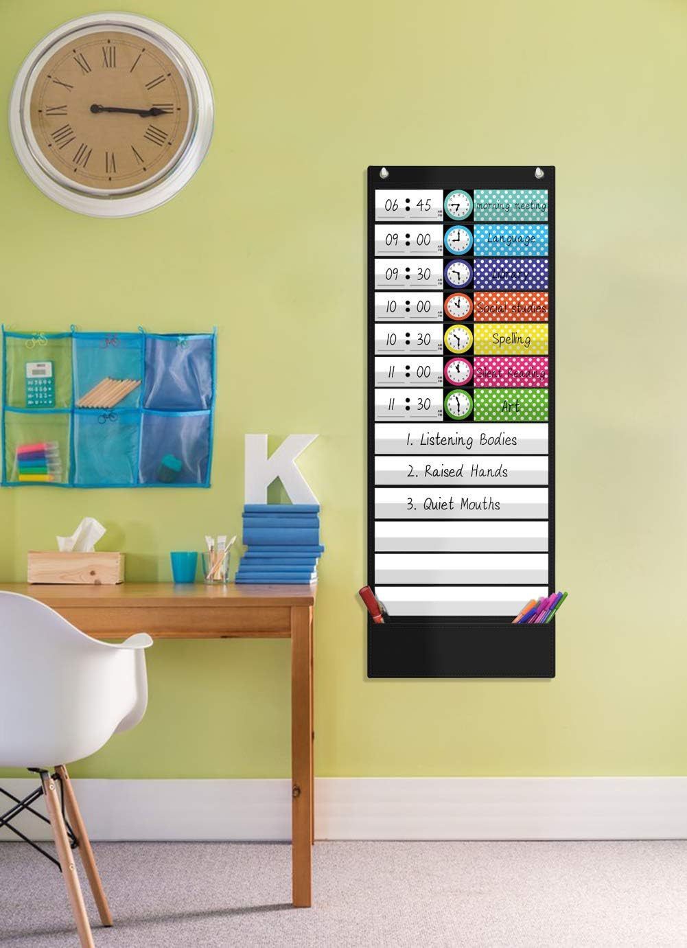 Daily Schedule and Word Study Pocket Chart with Reversible Cards Teaching Scheduling Pocket Charts for Class Daily Schedule โ image 4