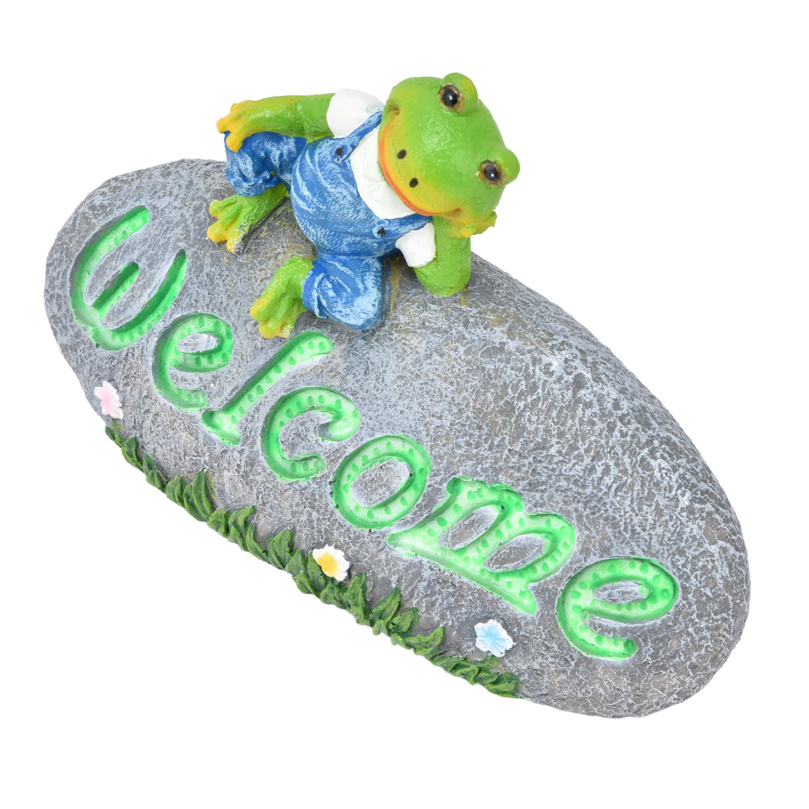 Welcome Frog Statue Luminous Garden Decor Resin Craftwork Patio Yard Lawn Animal Ornament for Indoor Outdoor — image 5