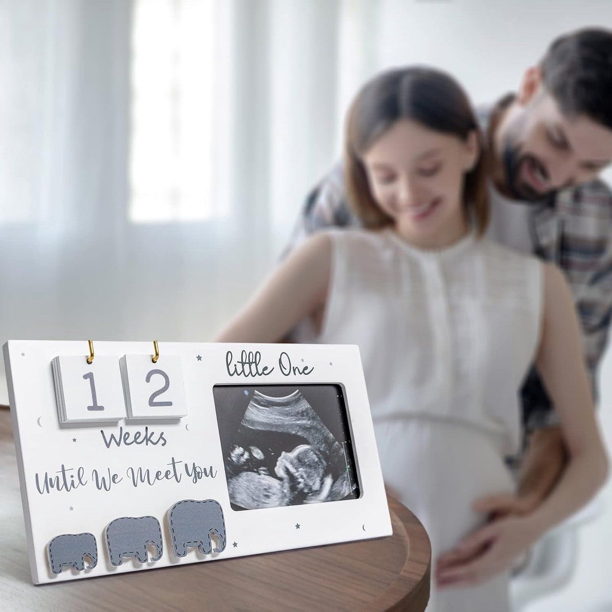 Pregnancy Ultrasound Photo Frame with 40-Week Countdown Number Tiles — image 3
