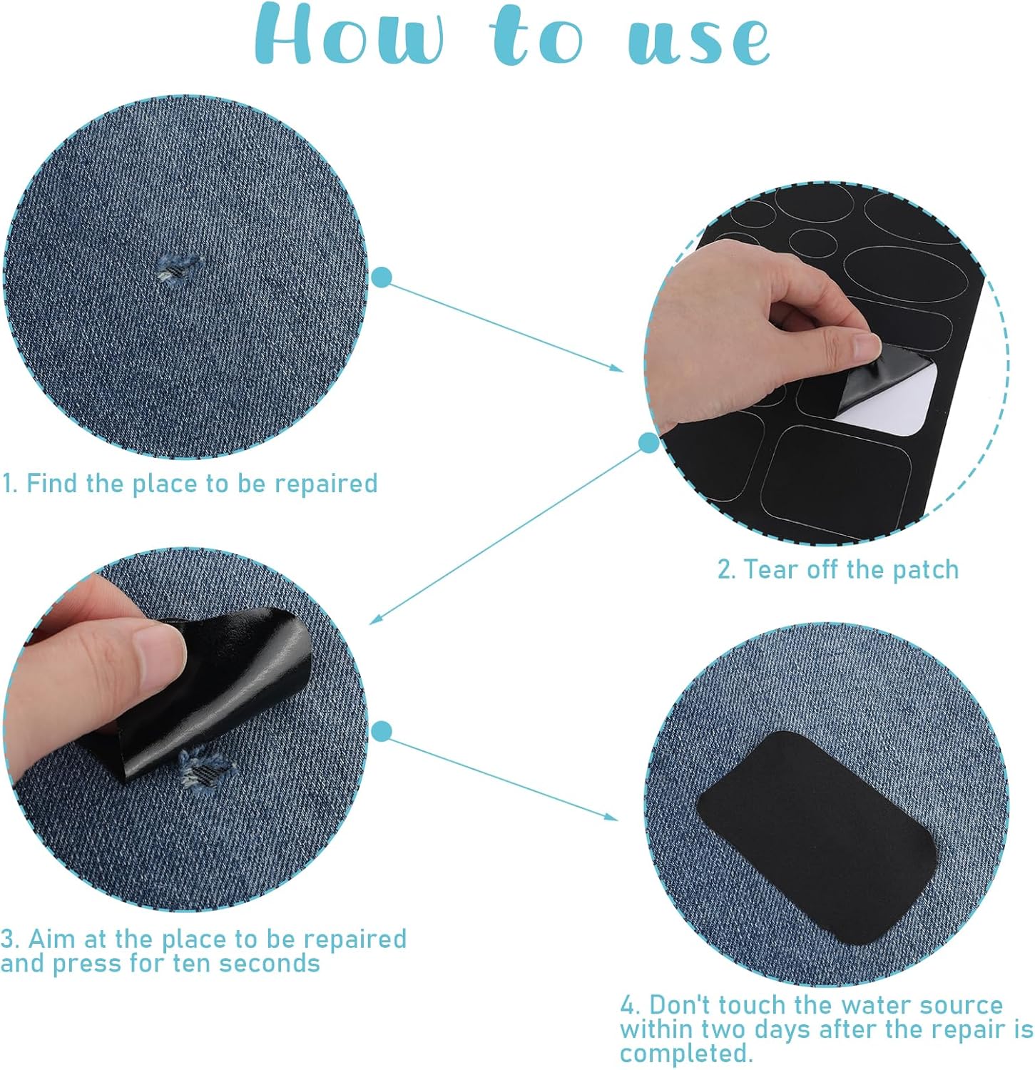 75Pcs Down Jacket Repair Patch, Black Self Adhesive Nylon Repair Patch Tape Washable Fabric Clothing Repair Patch Tape for Puffer Jackets Coats Tents Sleeping — image 4