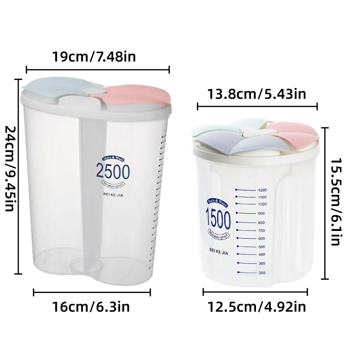 Kitchen Storage Box Transparent with Lid Food Container Tank Pantry Organizer - 2500ML โ image 4