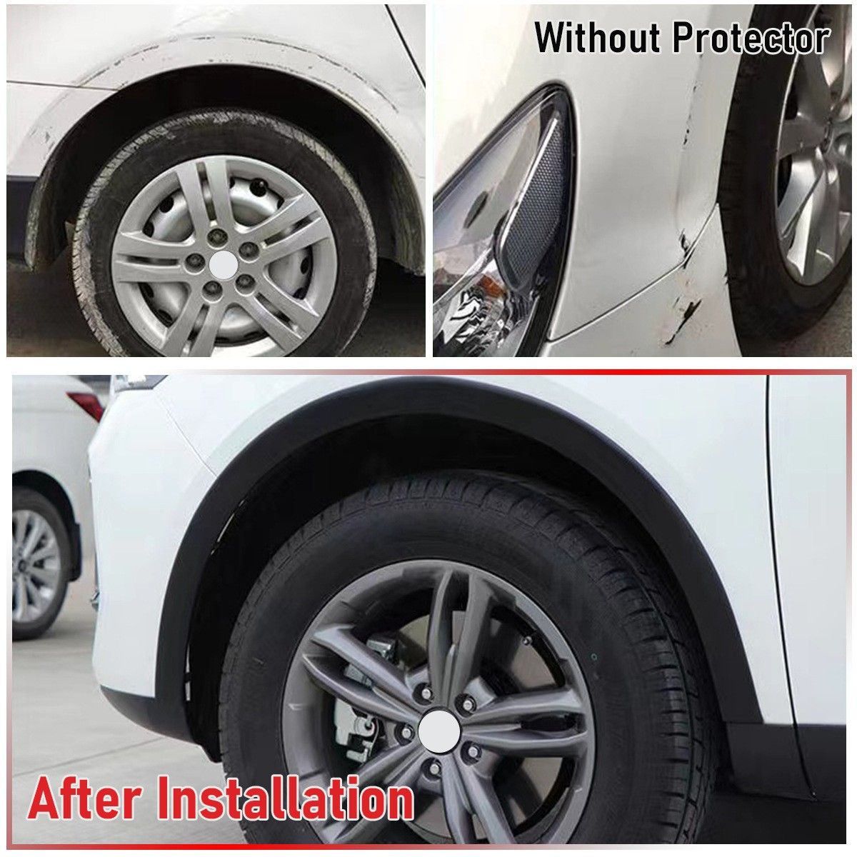 1.5m Universal Fender Flares Car Wheel Arch Mudguards, Black โ image 5