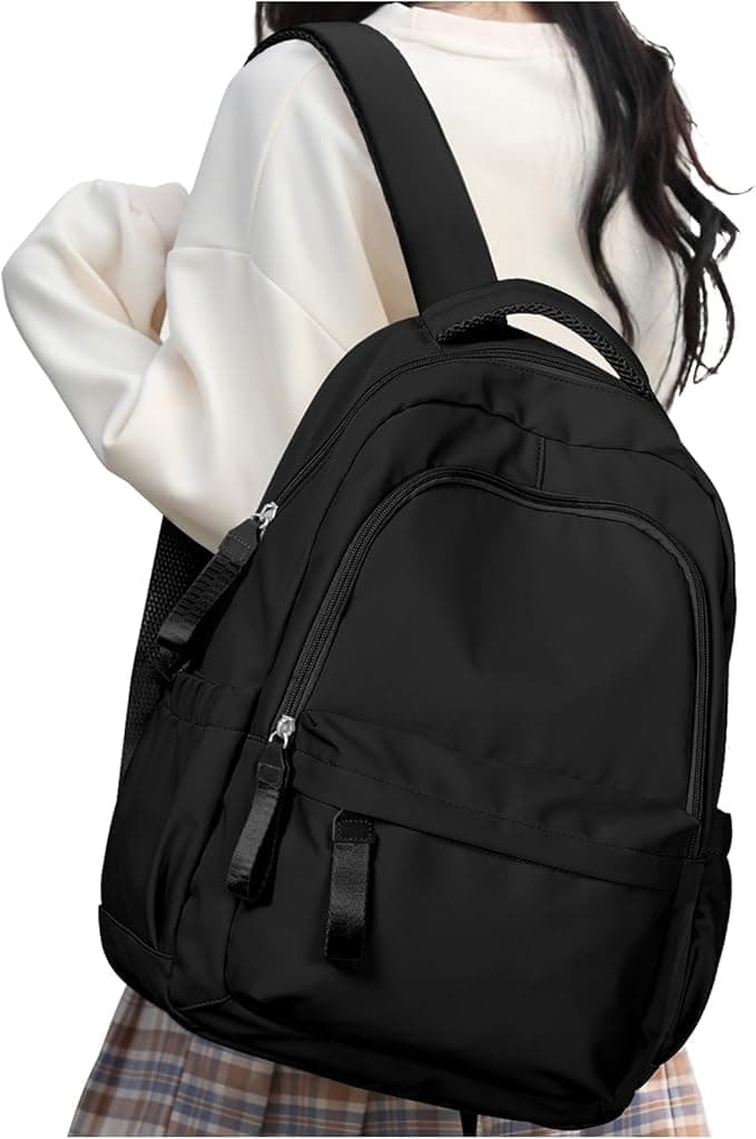 14-inch Waterproof Lightweight Laptop Backpack for School and University, Black
