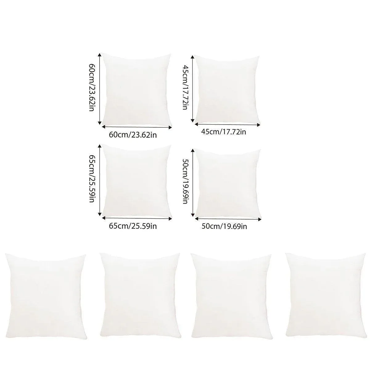 2pcs High Quality Square Pillow Inserts Soft Cushion Fillers Hotel Grade Use - 45x45cm โ image 3