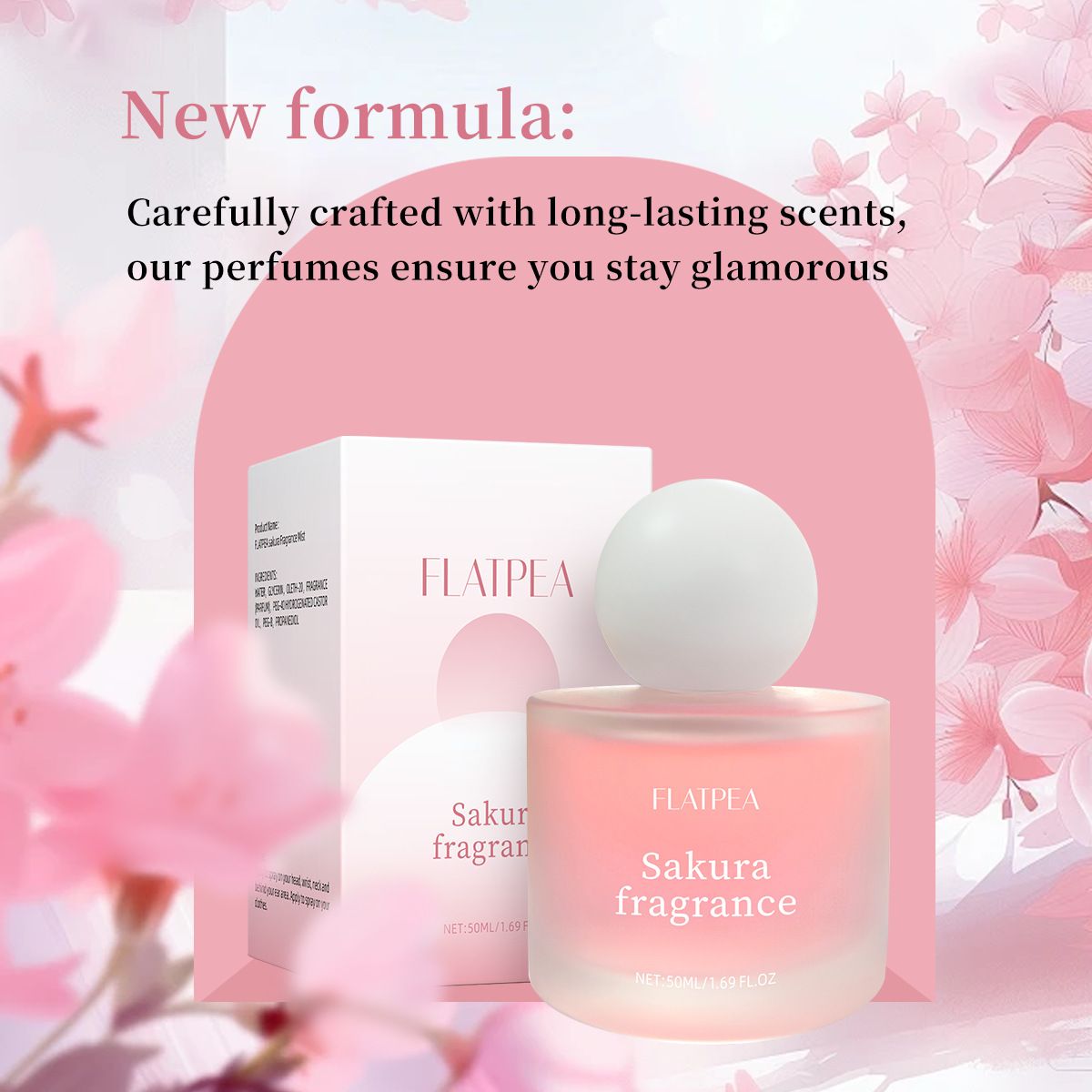 Hot-selling Cherry Blossom Women's Perfume Spray Natural Freshness Long-lasting Fragrance No Alcohol 50ml โ image 3