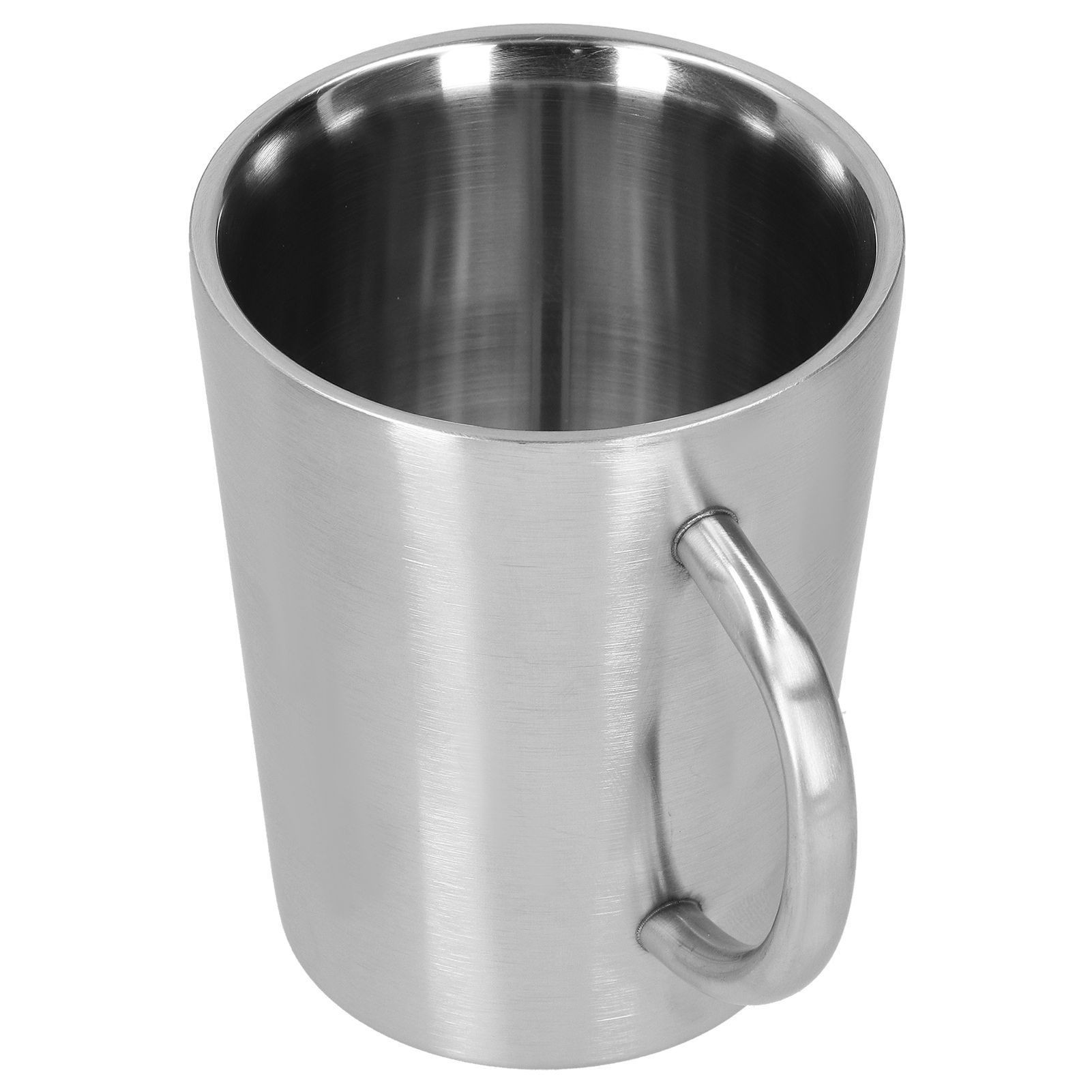 340ml 304 Stainless Steel Beer Mug Coffee Water Cup with Handgrip Double Wall DrinkwareStainless Steel Color — image 2