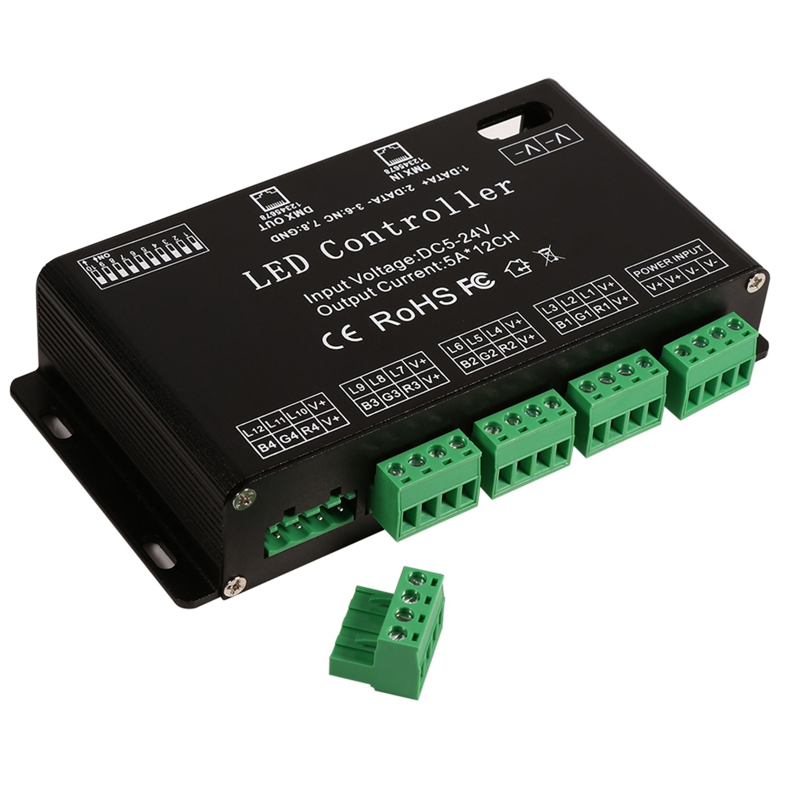 DC5V-24V 6 Channel RGB LED Controller DMX Decoder Driver Strip Module Black Color — image 6