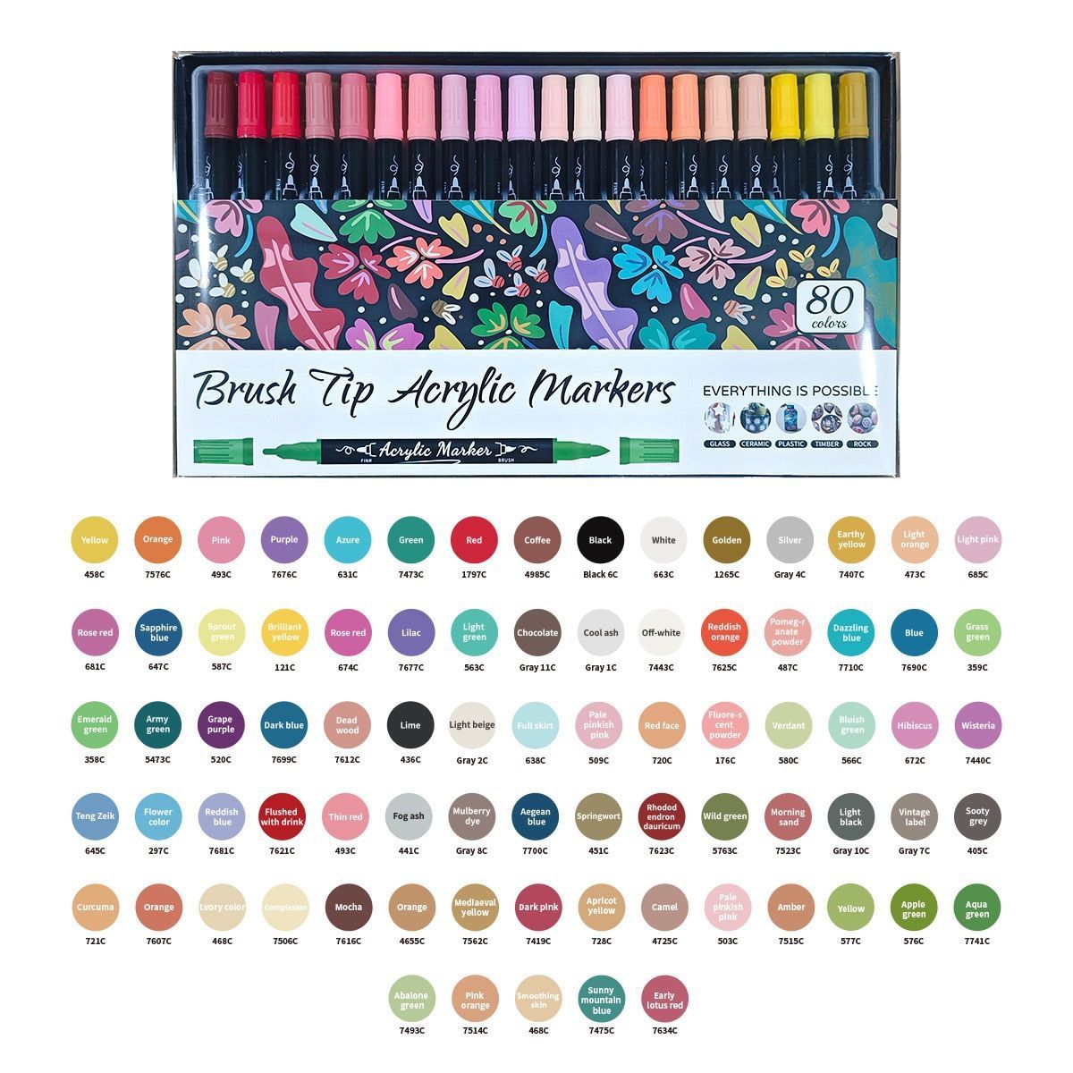 12/24/36/48/80/100/120/168colors Double-Headed Art Markers Sketching Pens Chisel Tip Markers present - Multi-color - Size 100 colors