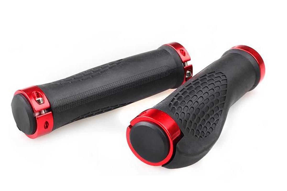 Cycling Lock-On MTB Ergonomic Mountain Bike Rubber Grips Bicycle Handlebar - Red — image 2