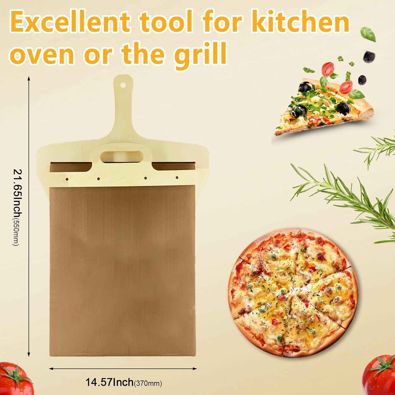 Smart Slider that Transfer Pizza Perfectly,Pizza Peel Slider, Pizza Paddle Slider With Handle & Baking Cloth Non-Stick โ image 5