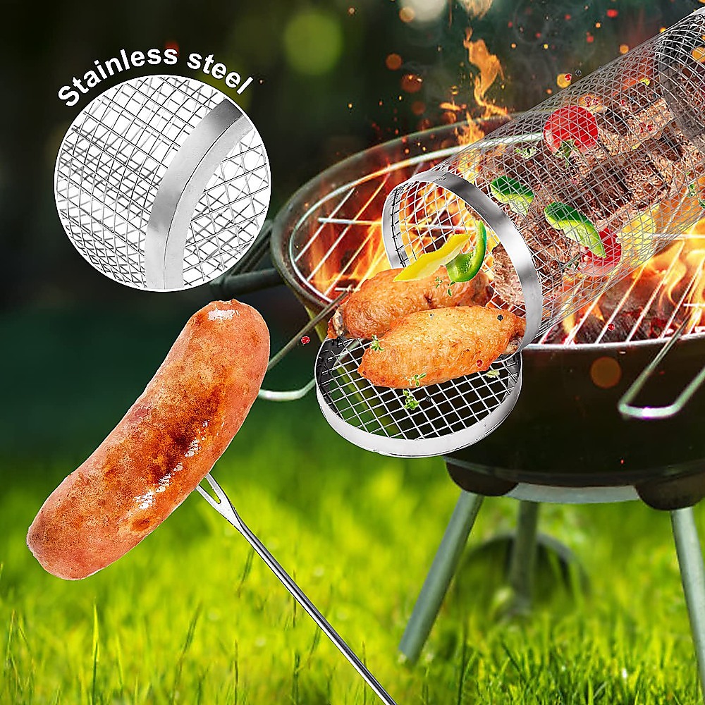 2pc BBQ Basket Round Campfire Grid Cookware — image 6