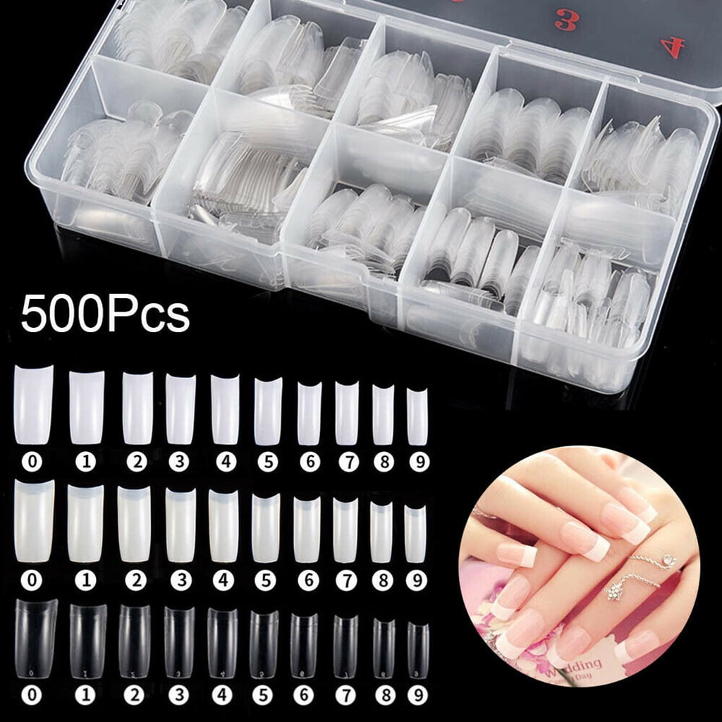 500PCS Half Cover False Nails Tips - Acrylic Nail Tips, Lady French Style Acrylic Artificial Tip Manicure with Box for Nail Tips Art Salons and Home DIY โ image 2