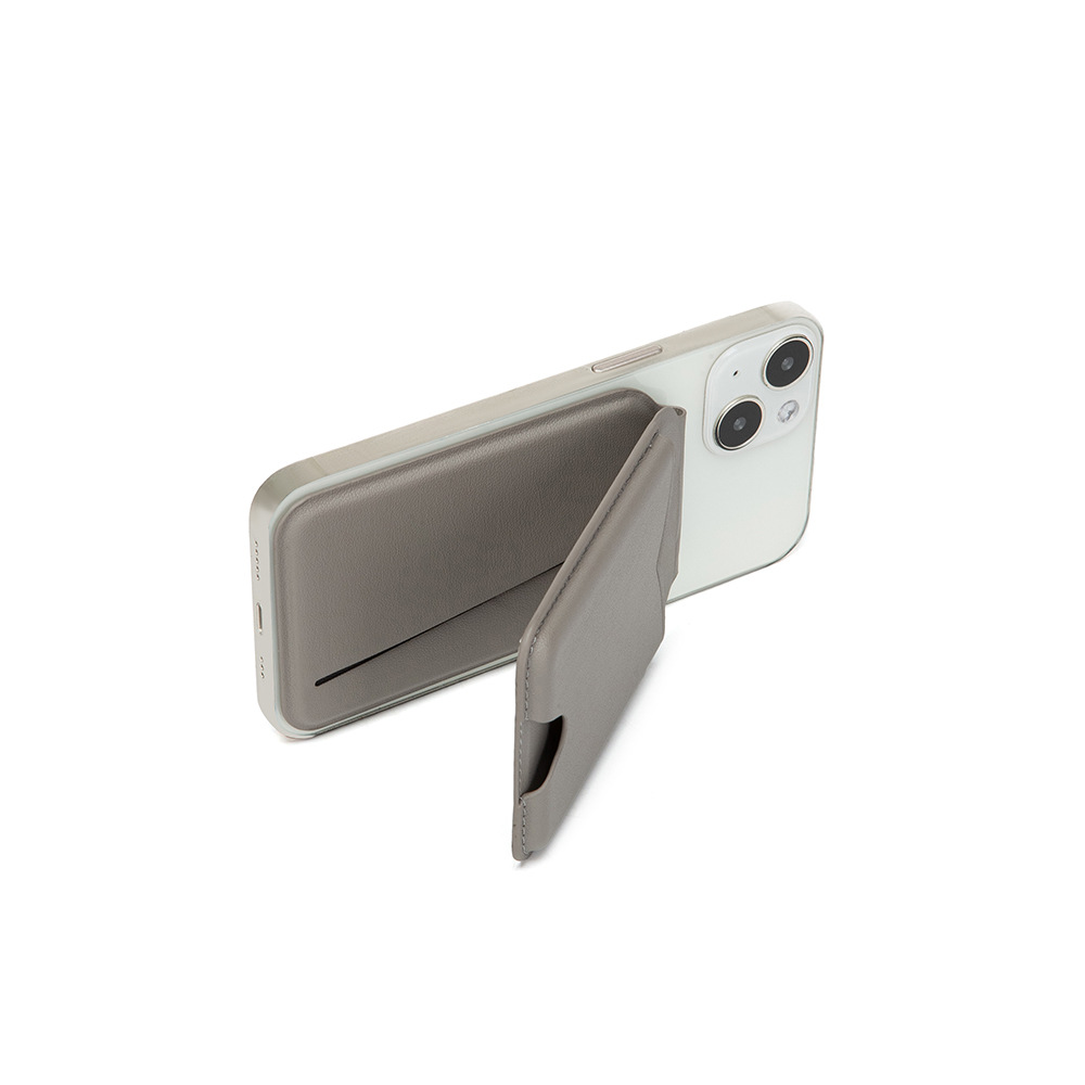 Brown Chic MagSafe Wallet with Mirror & Stand - PU Leather Card Holder for iPhone 12-16 Series — image 3