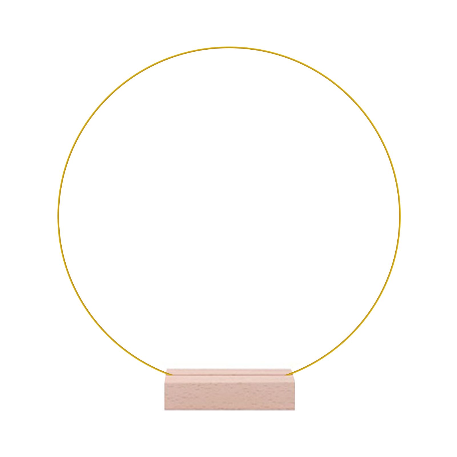 12in Metal Wreath Frame Floral Hoop Centerpiece with Wooden Stand DIY Wedding Floral Decoration Props — image 4