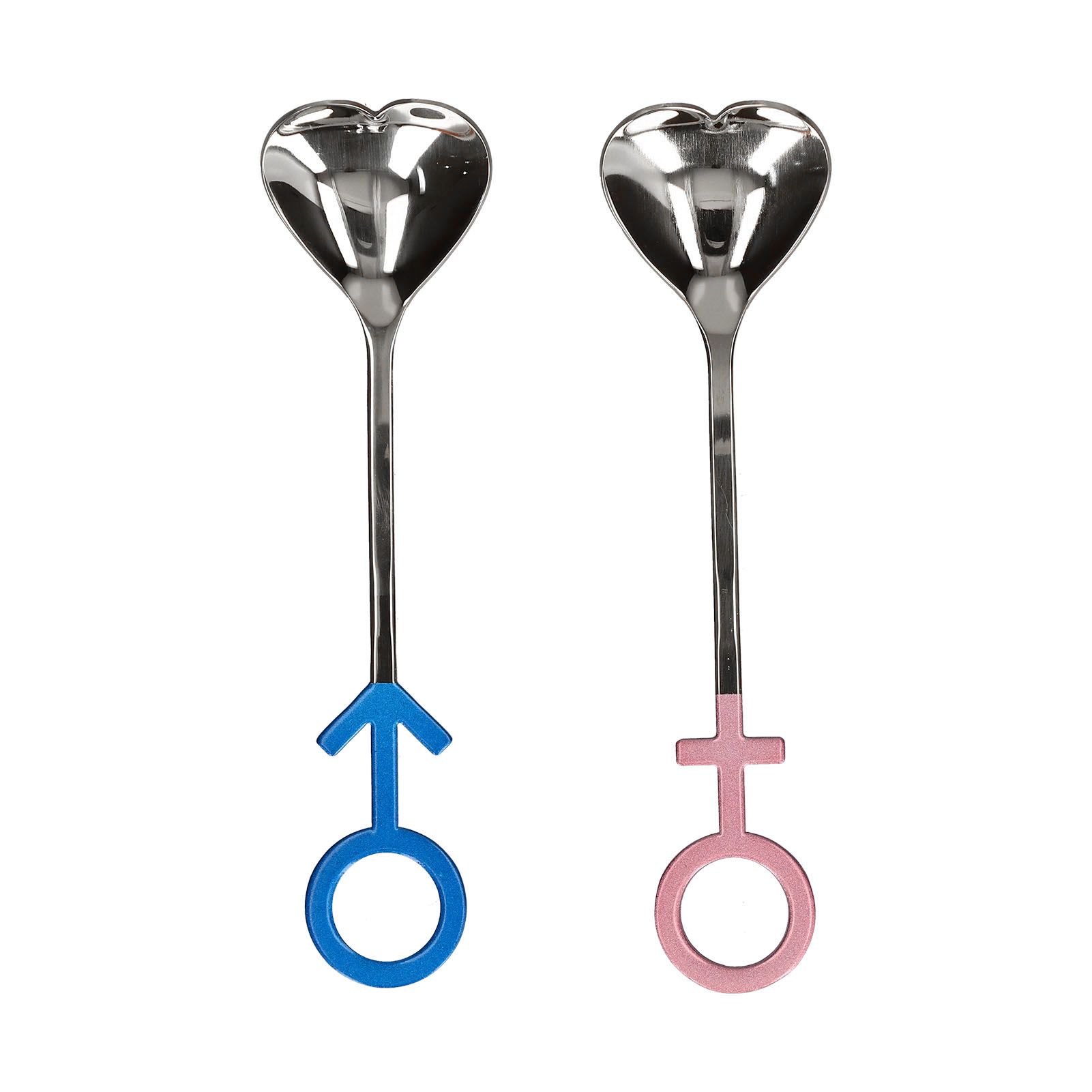Innovative Heart Shaped Couple Spoon 304 Stainless Steel Spoon for Kitchen Home RestaurantBlue Pink Silver โ image 3