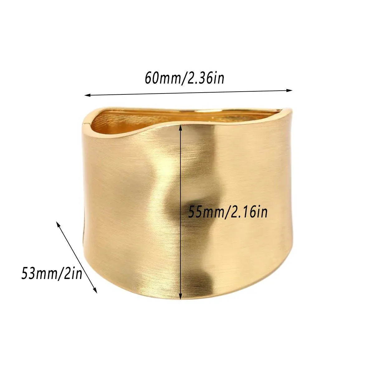 Wide Edge Exaggerated Bangle Fashion Bracelet Vintage Style Premium Jewellery — image 3