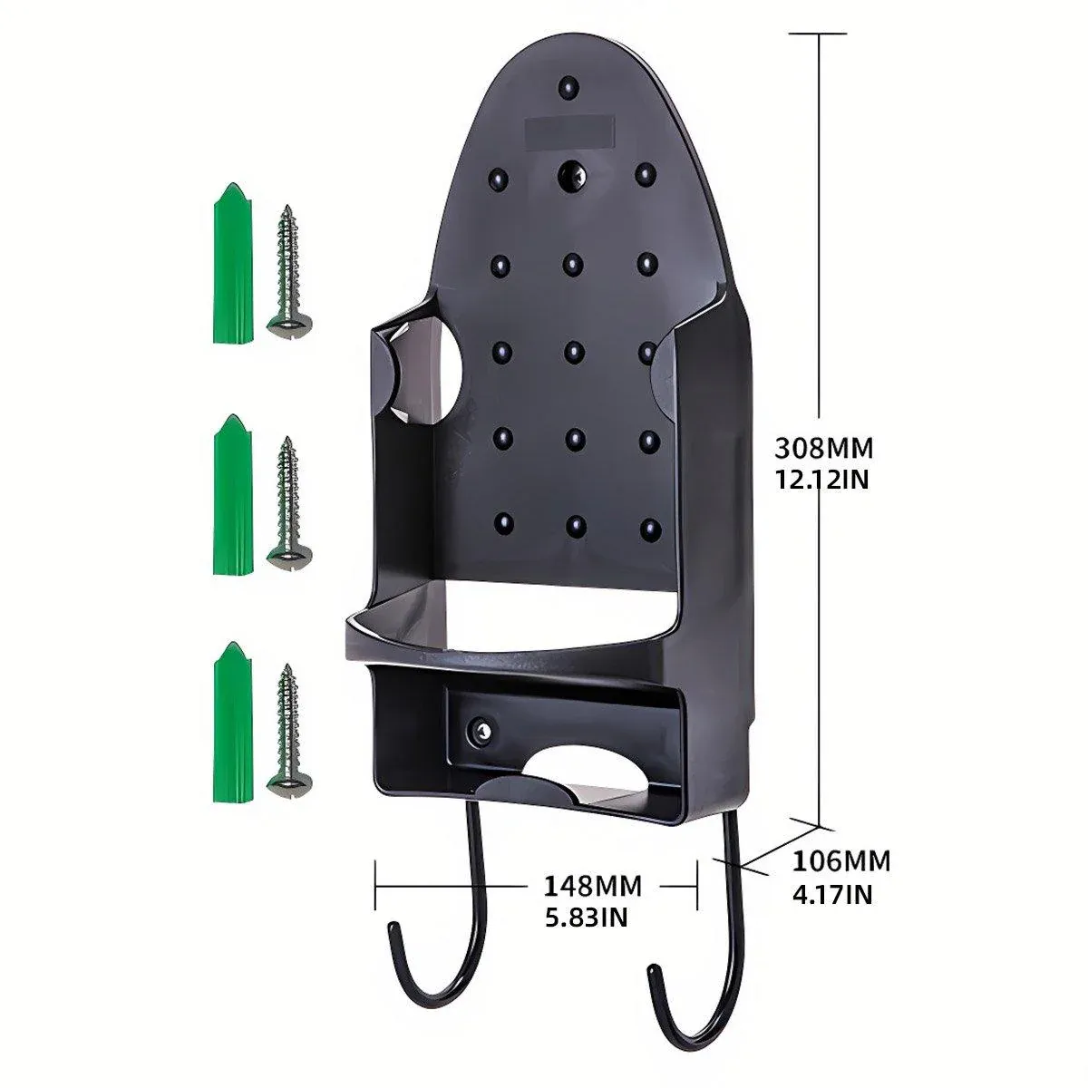 Iron Stand Double Hook Storage Rack Hanging Iron Holder for Home Organisation - White — image 4