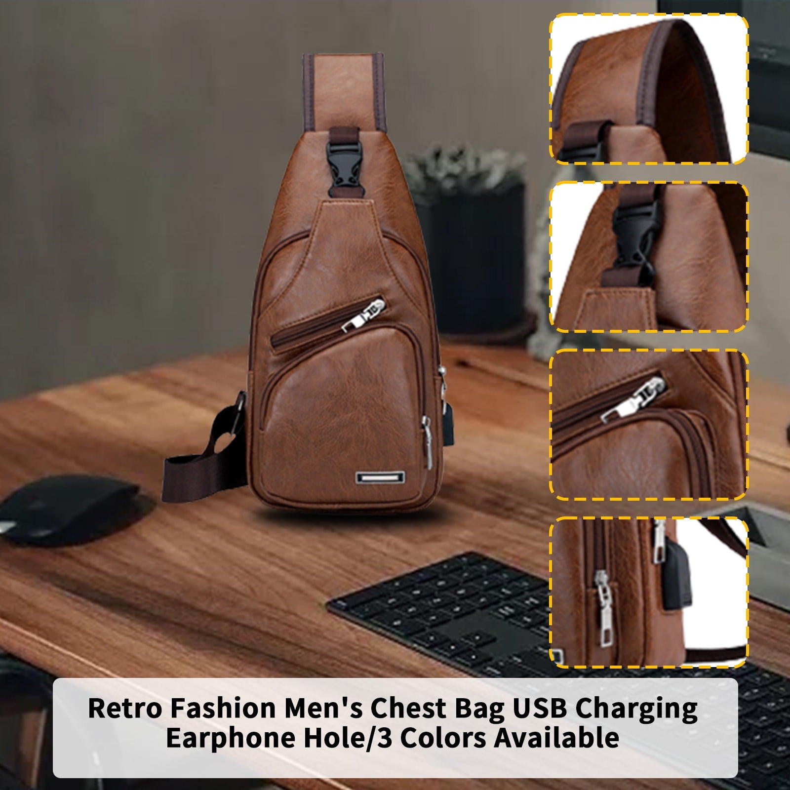 Sling Bag for Women, Crossbody Sling Backpack Small Sling Bag Multipurpose Crossbody Shoulder Bag Travel Hiking Backpack, Sling Bag for Men #3-Khaki — image 6