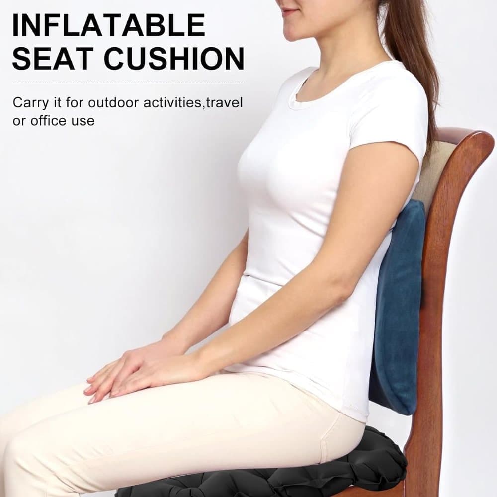 Inflatable Seat Cushion Stool, Portable Waterproof Lightweight for Outdoors and Offices, Blue — image 4
