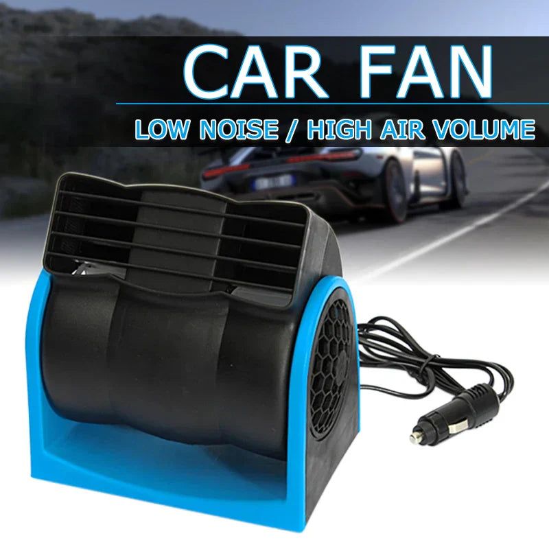 12V Adjustable Car Air Fan Dual Blue — image 4