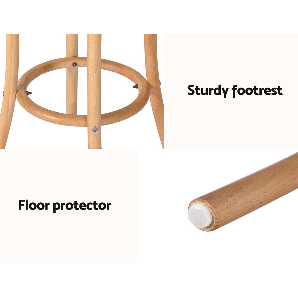 Artiss 2x Bar Stoosl Rattan Seat Wooden โ image 6