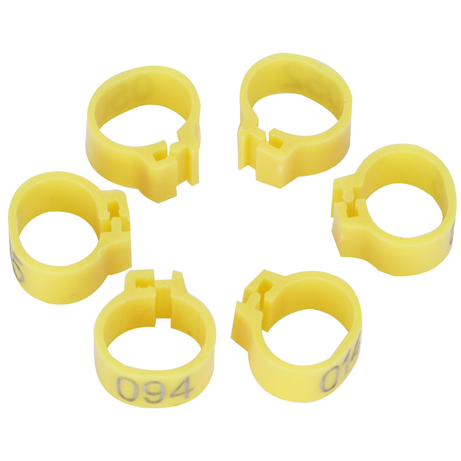 100Pcs Bird Foot Rings Bands 10mm 001-100 Numbered Pigeons Identify Clip Poultry SupplyYellow — image 5
