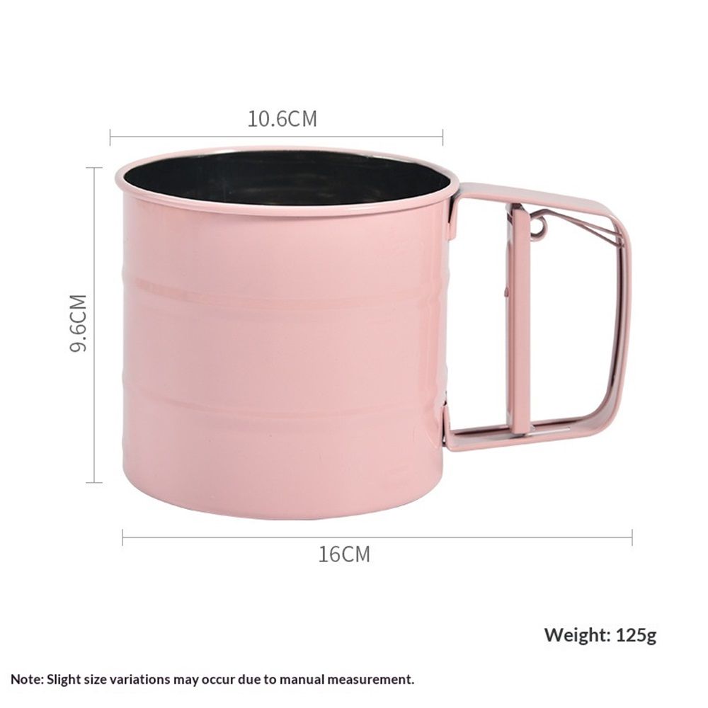 2 pack Flour sieve stainless steel material manufacturing,Coffee Sieve Cup,Semi Automatic Sifter for Baking | Fine Mesh Pastry Sieve Cup(Pink) — image 4