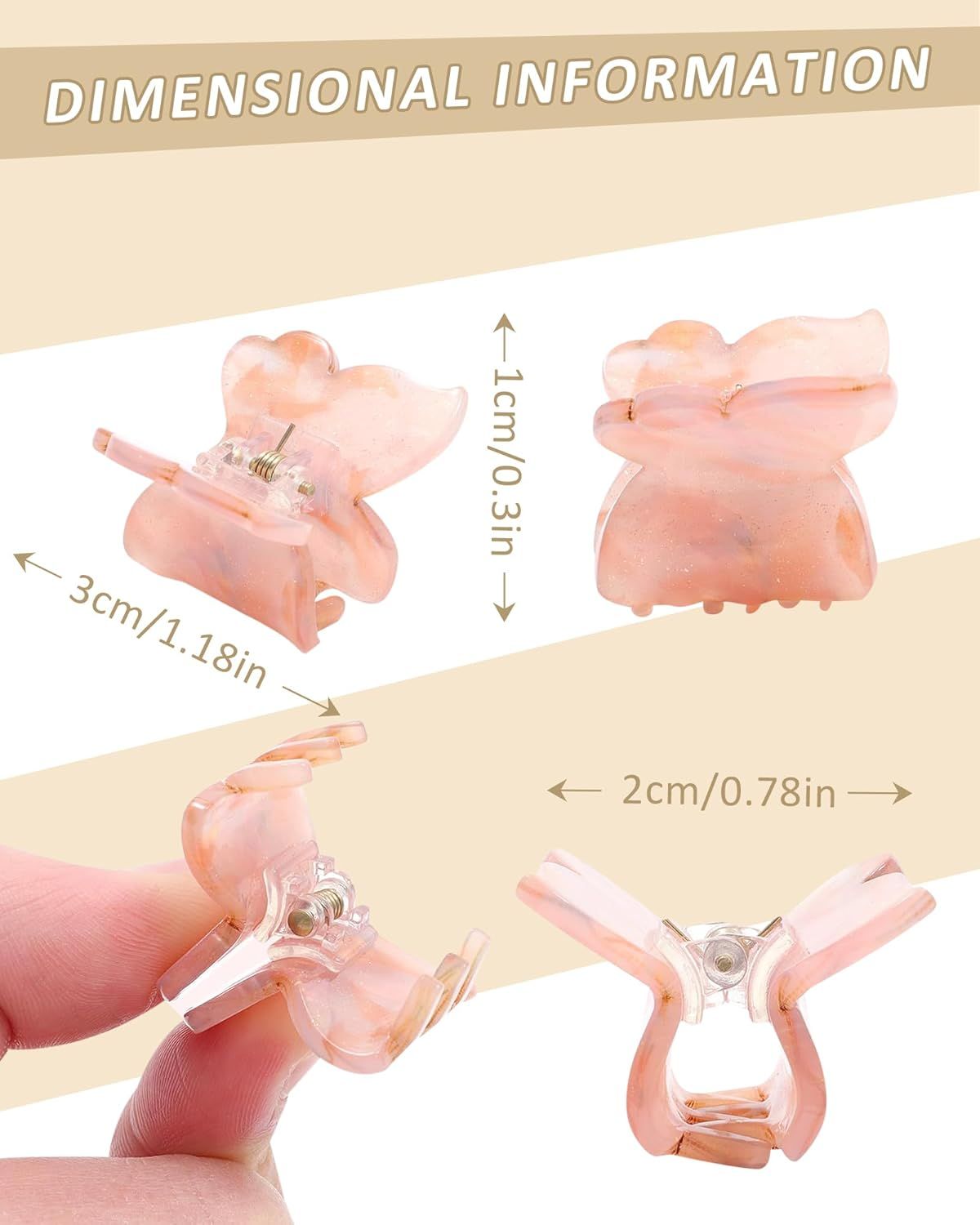 12Pcs Small Hair Clips or Women Girls Acrylic Mini Claw Clips Cute Hair Jaw Claw or Hair Styling Accessories (Butterly style) — image 2