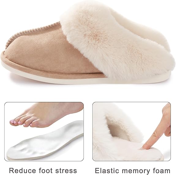 Slippers - Plush Slippers - Winter Slippers - Lounge - Soft - Warm - Non-slip - Beige - Size 36/37 โ image 4