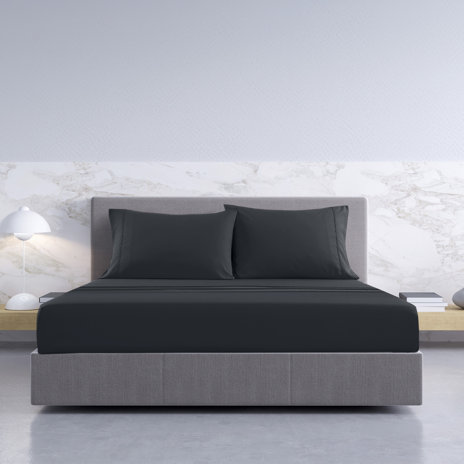 Royal Comfort 1000TC Hotel Grade Bamboo Cotton Sheets Pillowcases Set Ultrasoft - King - Charcoal โ image 3