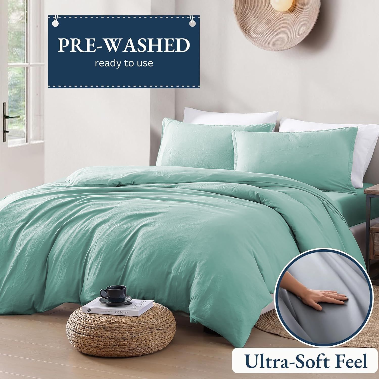 Hotel Soft Microfiber Duvet Cover Set-2000TC Quilt Cover Set & Pillowcases -1 Donna Cover Zipper Closure & 1 x Pillowcases-Breathable Bedding - Wrinkle, Fade — image 3