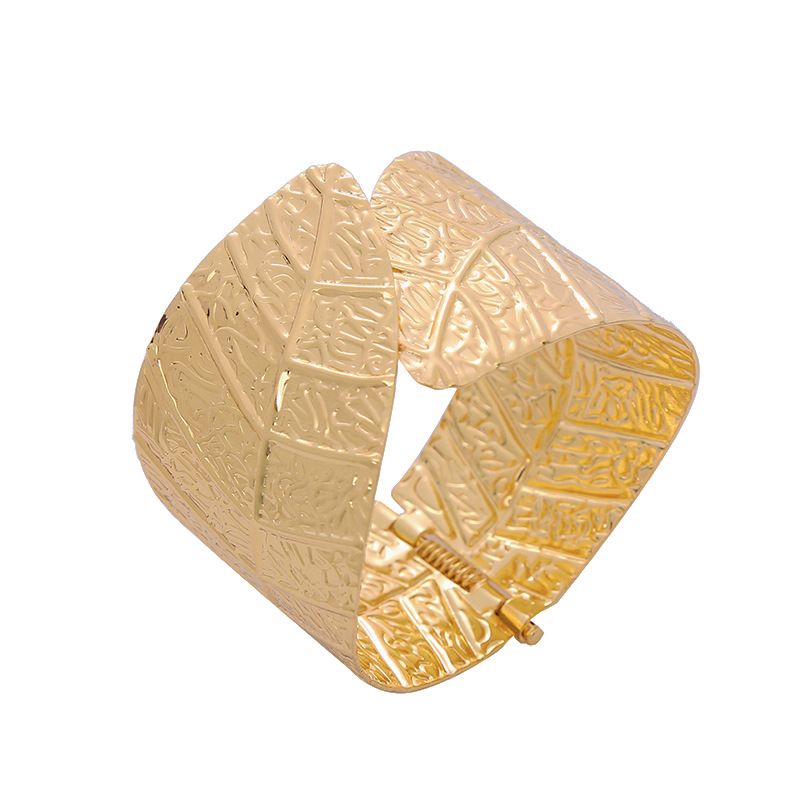 2pcs,Summer Fashion New Leaf Bracelet Wide Version Spring Opening Leaf Texture Bracelet Personalized Street Photography