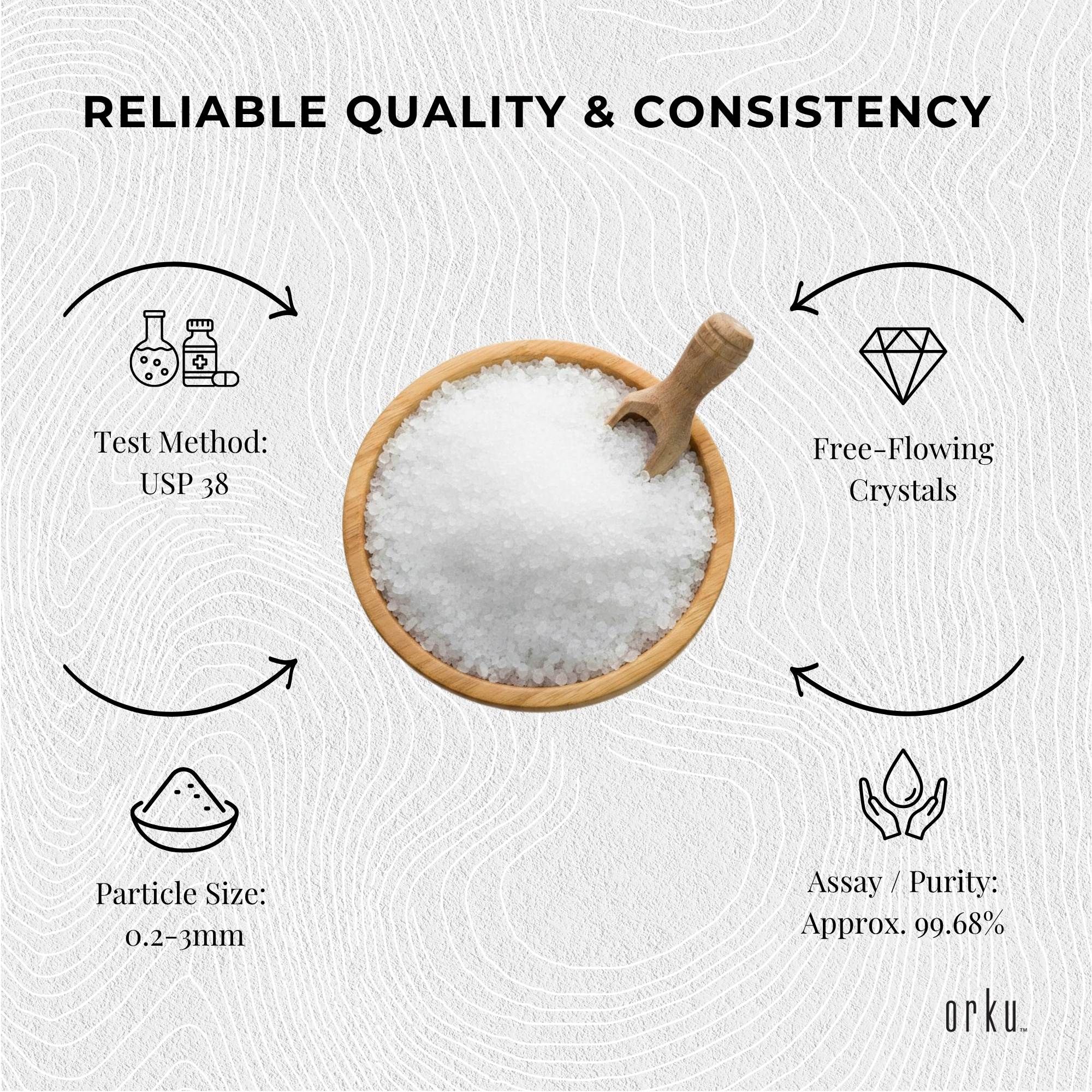 Orku 5Kg USP Epsom Salt Crystals Magnesium Sulphate Tub - Bath Soak Salts — image 6