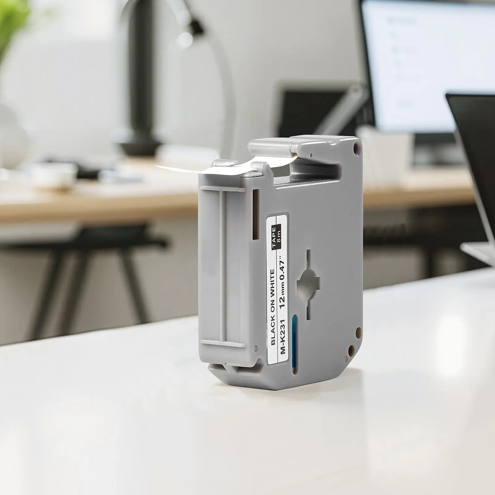 Label Maker Tape, 0.47 in / 12 mm Black on White Label Cartridge Compatible for Various Types of Brother Labelers — image 3