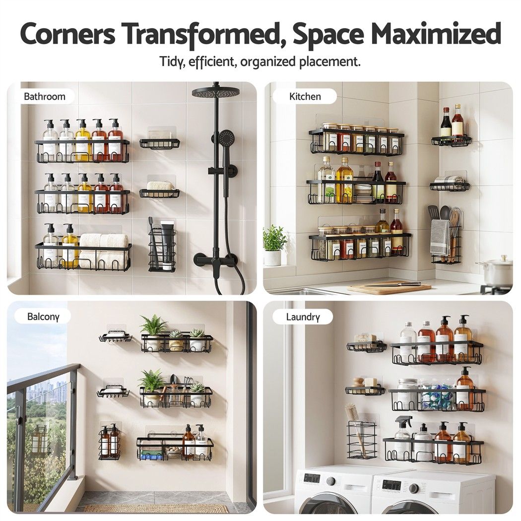 Artiss Shower Caddy Metal Bathroom Organiser Rust Resistant 6 Pack โ image 4