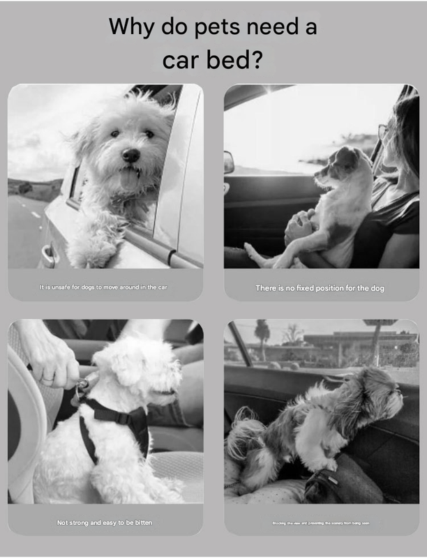 Dark blue Plush Dog Car Booster Seat - 2-in-1 Travel Bed for Small Dogs with Washable Cover โ image 3